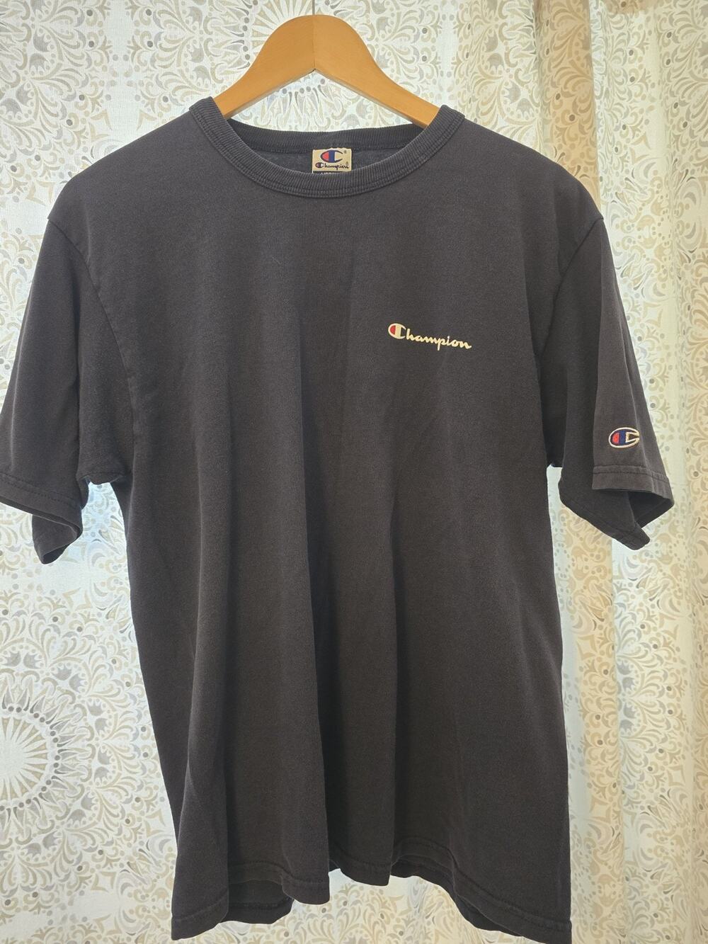 Vintage 90s Champion Logo Navy T-Shirt Medium Sportswear Streetwear thick heavy